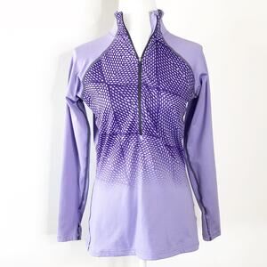 Nike Pro Large jacket 3/4 Zip Purple Womens Thumb Holes